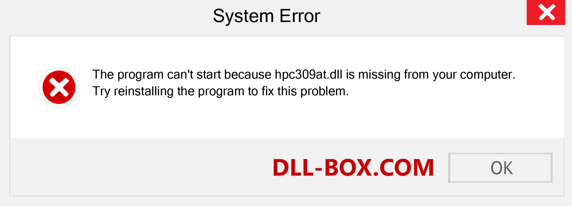  hpc309at.dll file is missing?. Download for Windows 7, 8, 10 - Fix  hpc309at dll Missing Error on Windows, photos, images